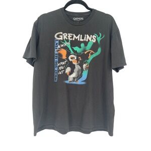 Gremlins Graphic T-Shirt XL Black Official Warner Bros Licensed 2021 Stripe 80's